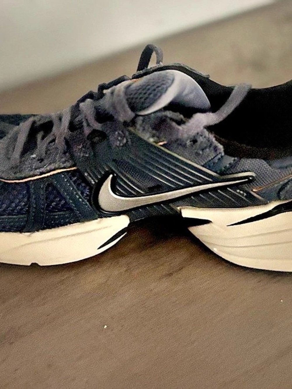 Nike V2K Run "Summit White Dark Obsidian" Athletic Shoes